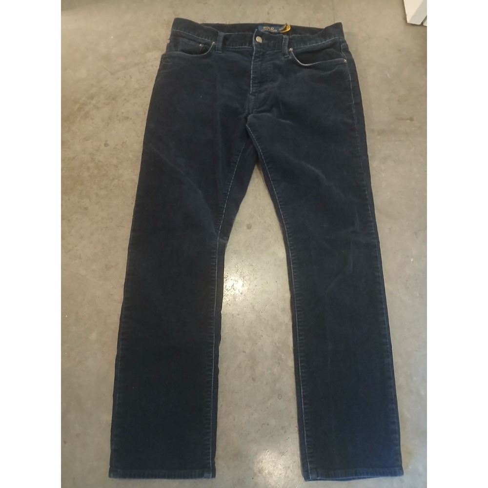 Polo Ralph Lauren Corduroy Pants Men 32x29 Tag 32x30 Varick Slim Straight Blue
